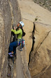 Female rock climber.