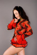 The girl in a red blouse