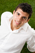 Young man on grass Young man on grass