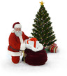 Photo: Santa and Christmas Tree Santa and Christmas Tree
