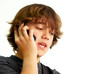 Teenage Boy Talking on Mobile Phone Teenage Boy Talking on Mobile Phone