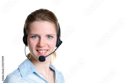 Foto: smiling Woman with headset smiling Woman with headset