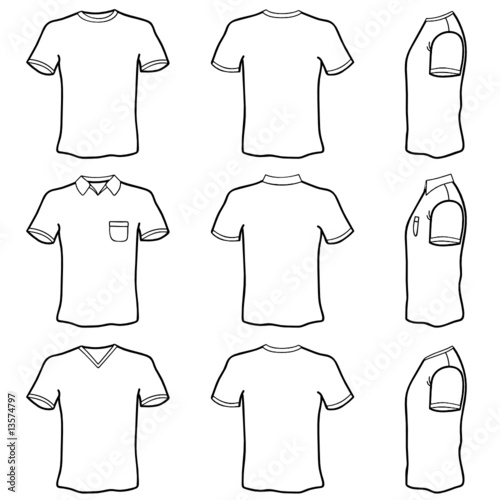 polo shirt template back. t shirt template set (front,