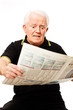 Silver Ager reading newspaper