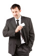 Homme et carte de visite