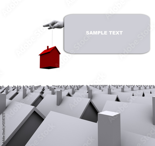 Illustration: Immobilier maison rouge Immobilier maison rouge