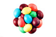 colored easter eggs on white with clipping path