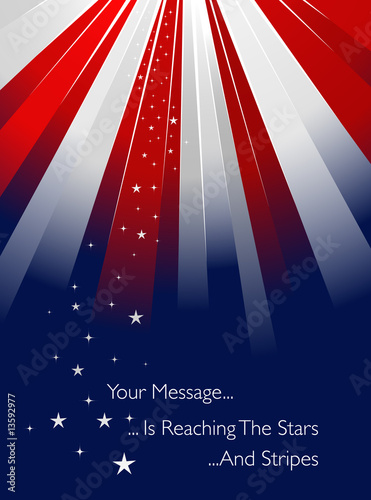 Sunburst In USA Style - Background With Stars And Stripes