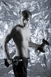 handsome man body building
