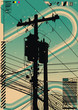 Funky graphic a featuring telephone pole. Funky graphic a featuring telephone pole.