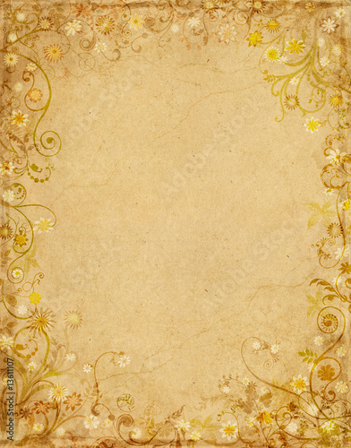 Illustration: Floral Grunge Paper Floral Grunge Paper