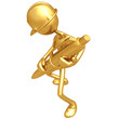 Construction Worker With Gold Pen Construction Worker With Gold Pen