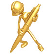 Construction Worker With Gold Pen Construction Worker With Gold Pen