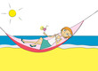 femme hamac plage