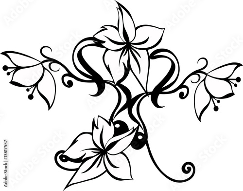 Flowers tattoo tribal stylized