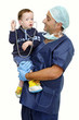 Doctor and baby