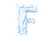 Water splash letter. With clipping path in an original size.