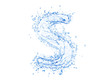 Water splash letter. With clipping path in an original size.