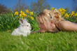 Girl and rabbit