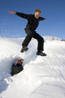 Man Jumping In Snow