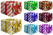 Photo en ligne au meilleur prix 8 colorful gift packages isolated on white.