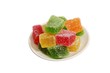 Fruit jellies on the saucer
