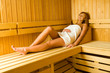 Beauty relaxing in sauna