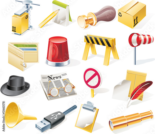 Vector objects icons set. Part 12