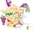 Map french wine. Map french wine.