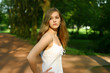 Cute young Teen Girl in a German park