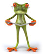 Grenouille avec un journal