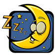 cartoon sleeping moon