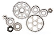 gears engagement on white background