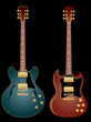 Vector isolated electric guitars