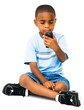 African boy text messaging African boy text messaging