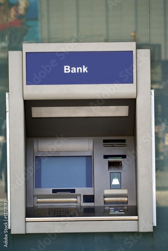 Photo: cash machine. hole in the wall. cash point. bank cash machine. hole in the wall. cash point. bank