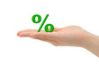 Hand and percentage symbol Hand and percentage symbol