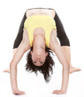 young yoga female doing yogatic exericise