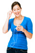 Young woman listening mp3