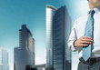 Business office and businessman Business office and businessman