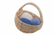 yarn in wicker basket