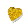 silver heart filled with salmon oil
