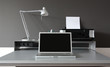 Photo: frontal Home office desk frontal Home office desk