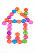 Colorful chocolate candies - house