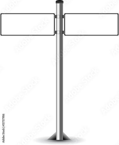 blank signpost. Zoom Not Available: Vector images scale to any size. White Blank Signpost
