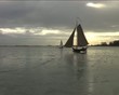 Ice sailing on the Gouwzee in the Netherlands