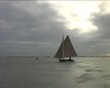 Ice sailing on the Gouwzee in the Netherlands