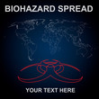 spreading virus World map with editable states to mark
