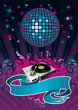 Banner, turntable, ornament & shining mirrorball