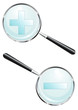 isolated metalic zoom with black handle, vector